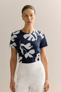 Cotton Palm Print T-Shirt