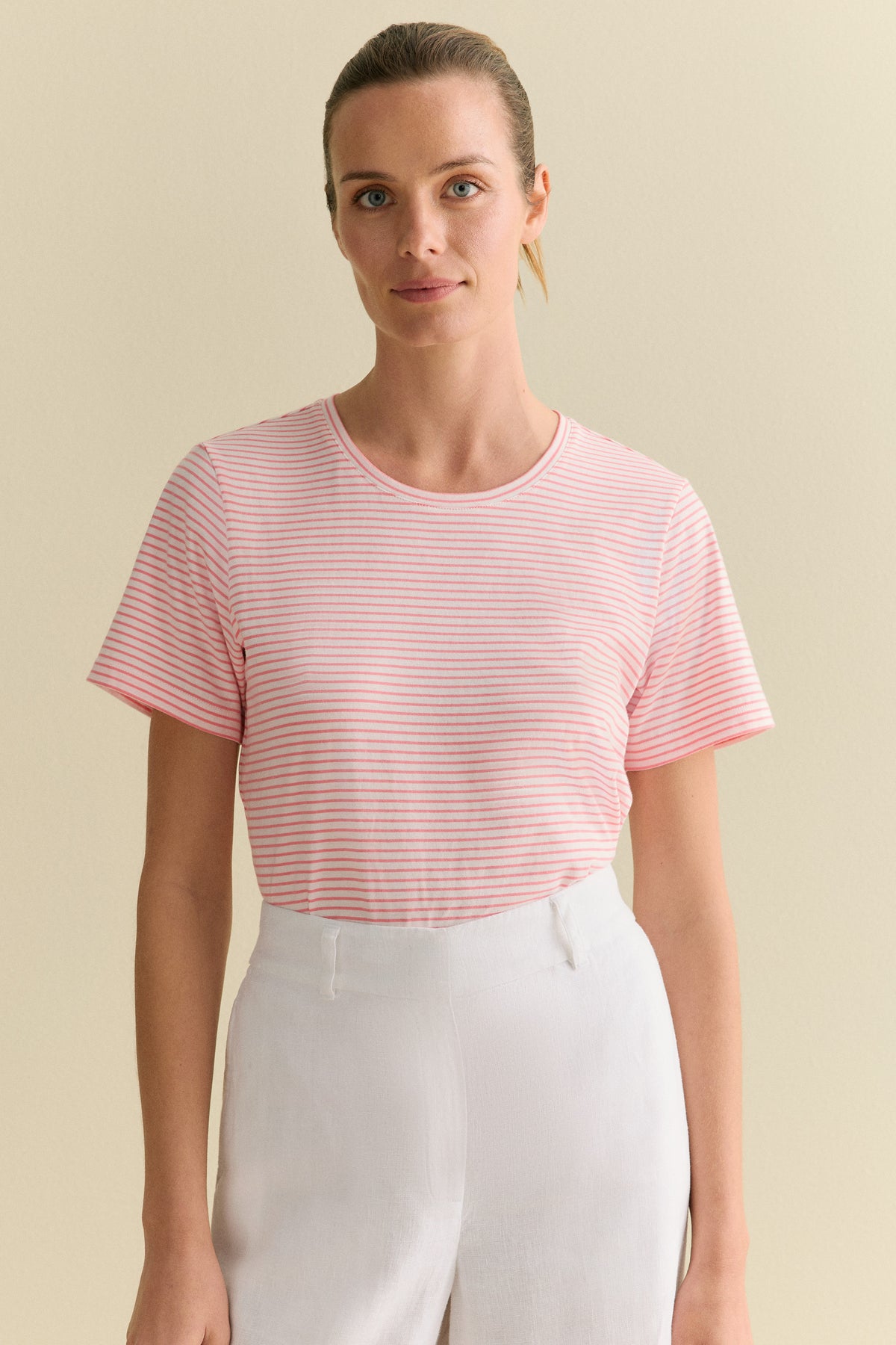 Cotton Fine Stripe T-Shirt