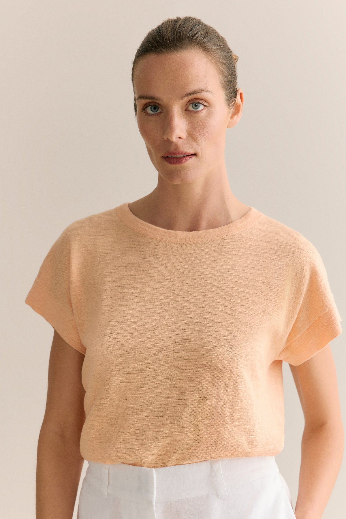 Linen Cotton Knit Relaxed T-Shirt