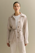 Linen Twill Tie Waist Jacket