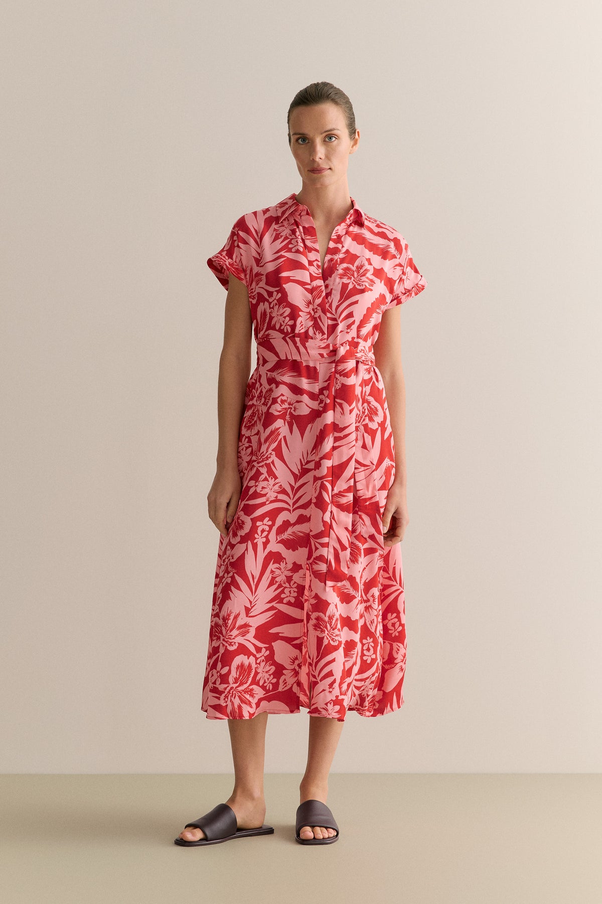 Hibiscus Modal Half Placket Dress