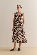 Kai Linen Split Front Sleeveless Dress
