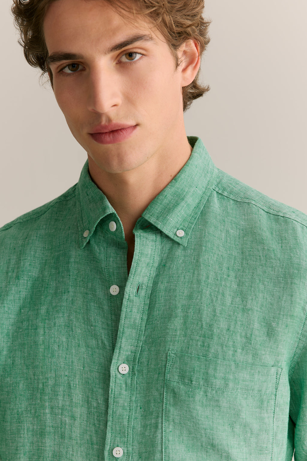 Regular Fit Delave Linen End On End Shirt