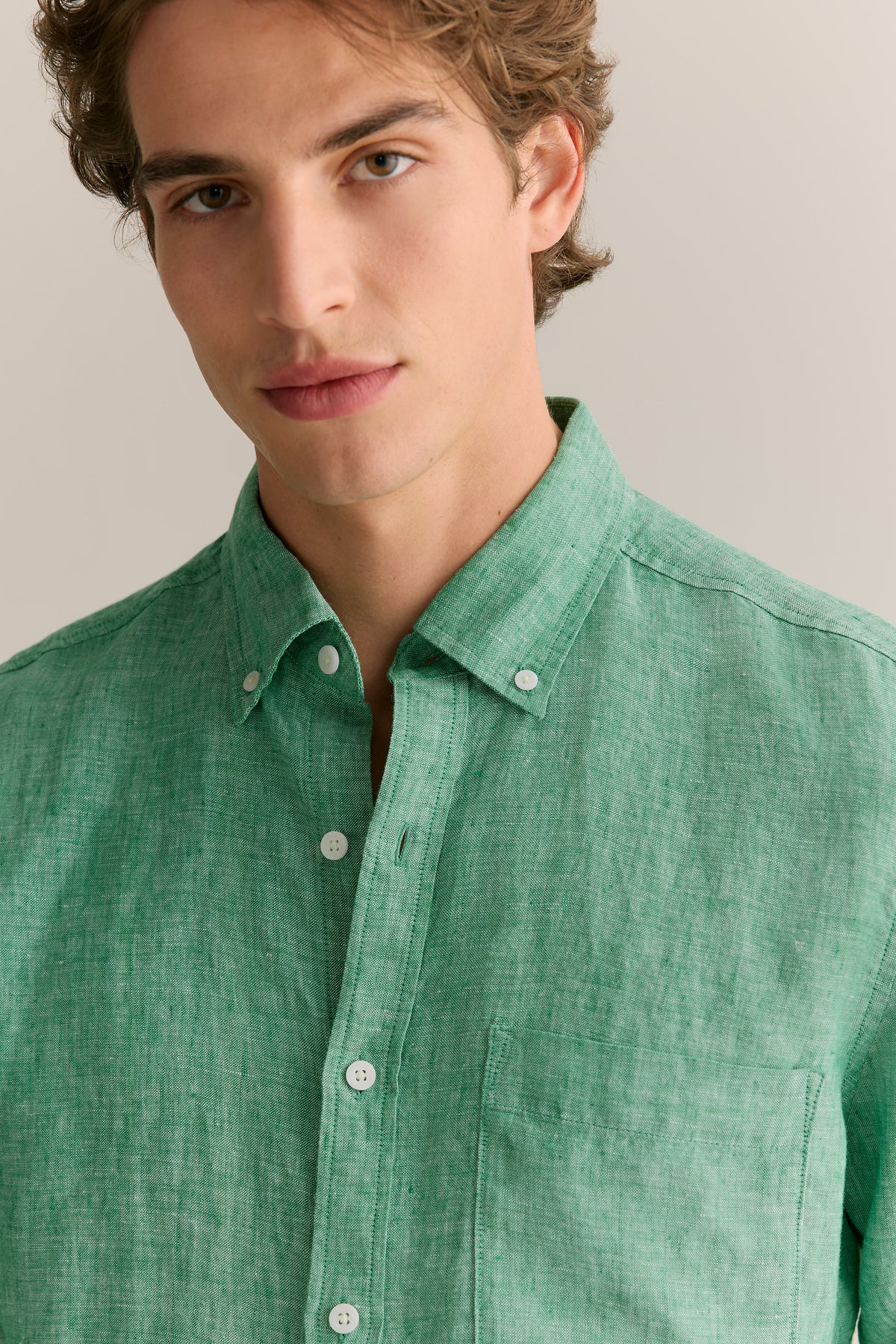 Regular Fit Delave Linen End On End Shirt