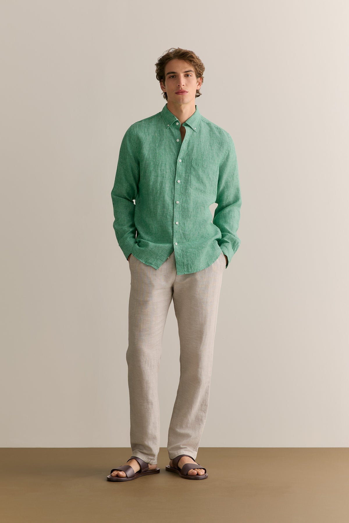 Regular Fit Delave Linen End On End Shirt
