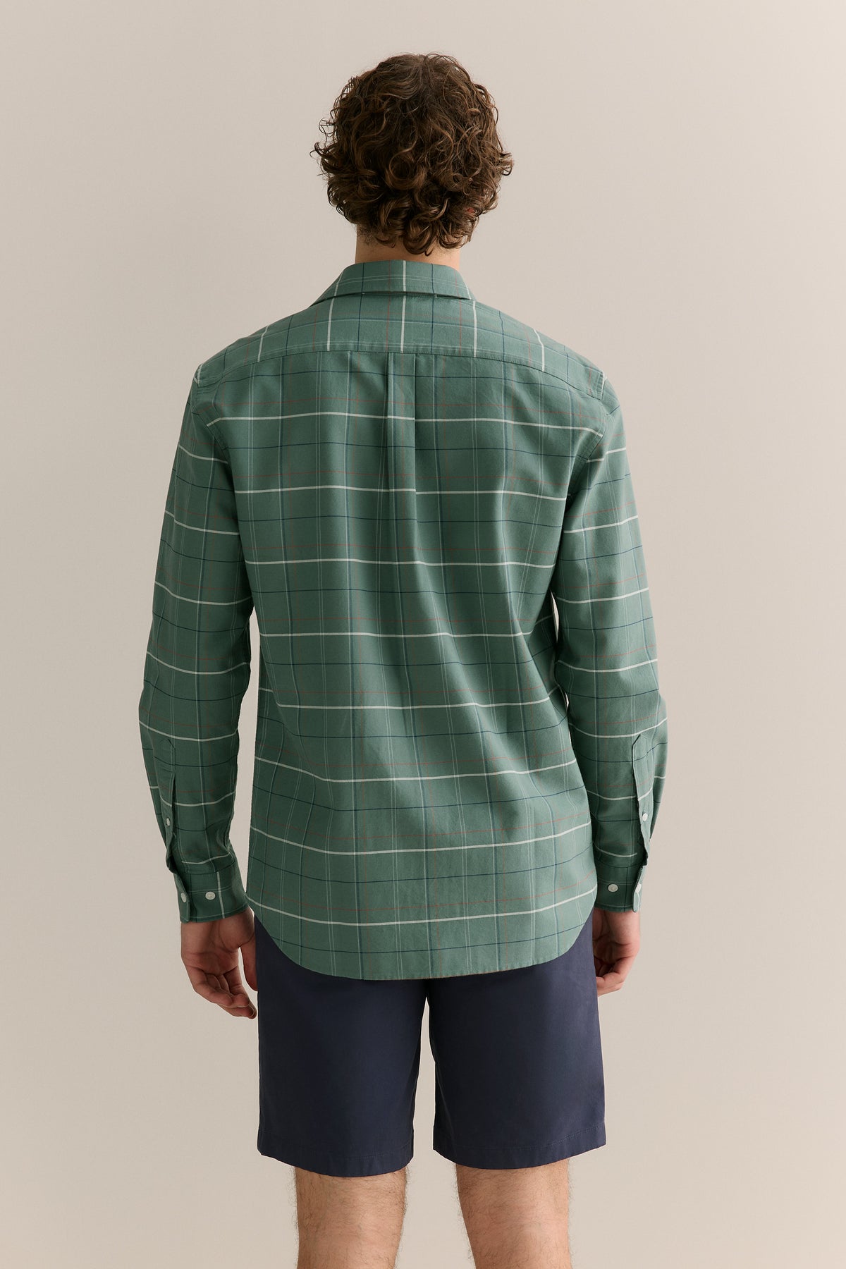 Regular Fit Yarn Dyed Cotton Check Oxford Shirt