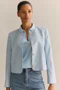 Wool Cotton Twill Cropped Jacket