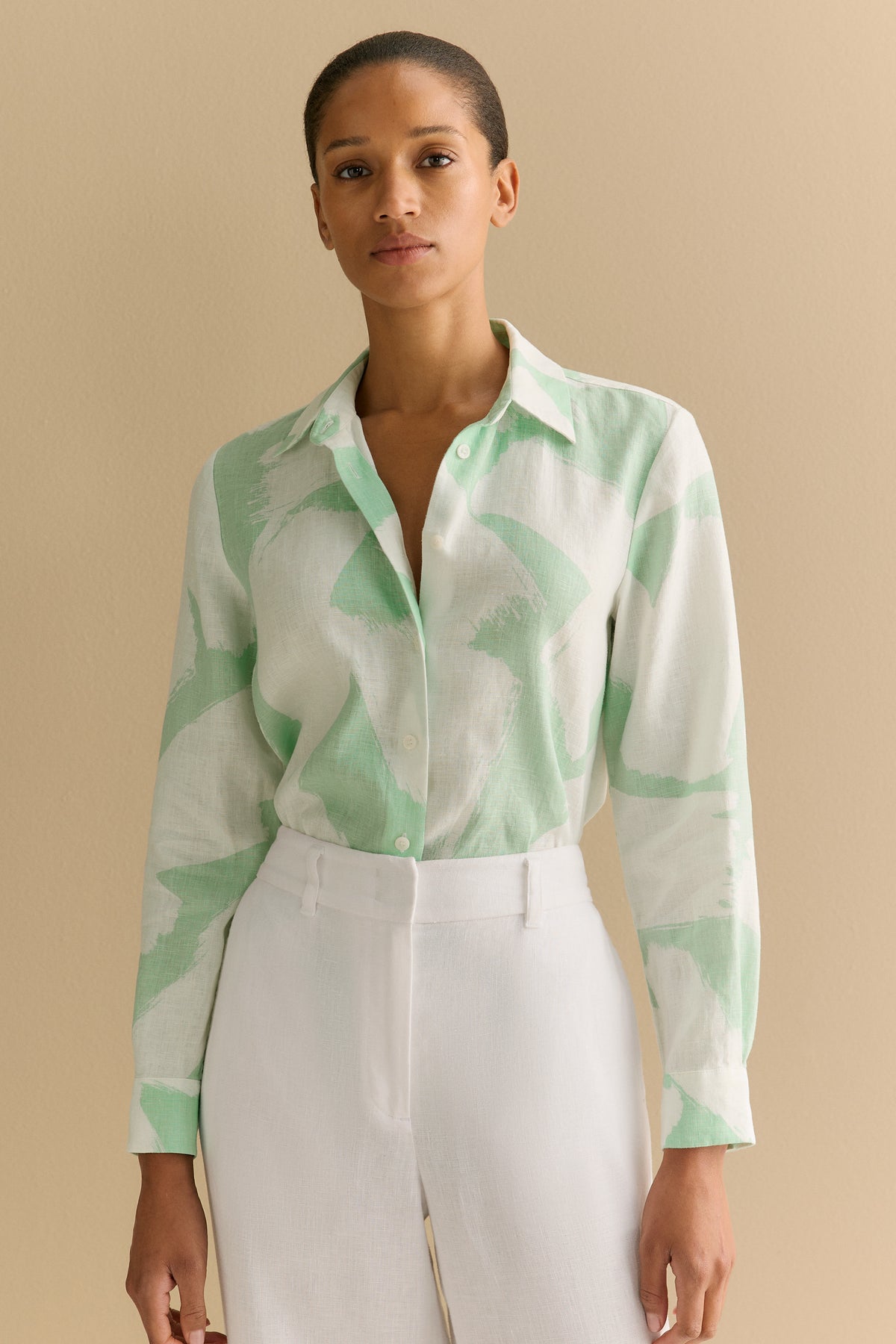 Brushstroke Linen Classic Shirt