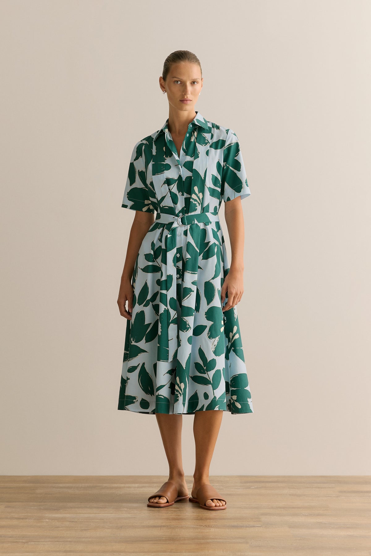 Cotton Bellflower Shirt Dress
