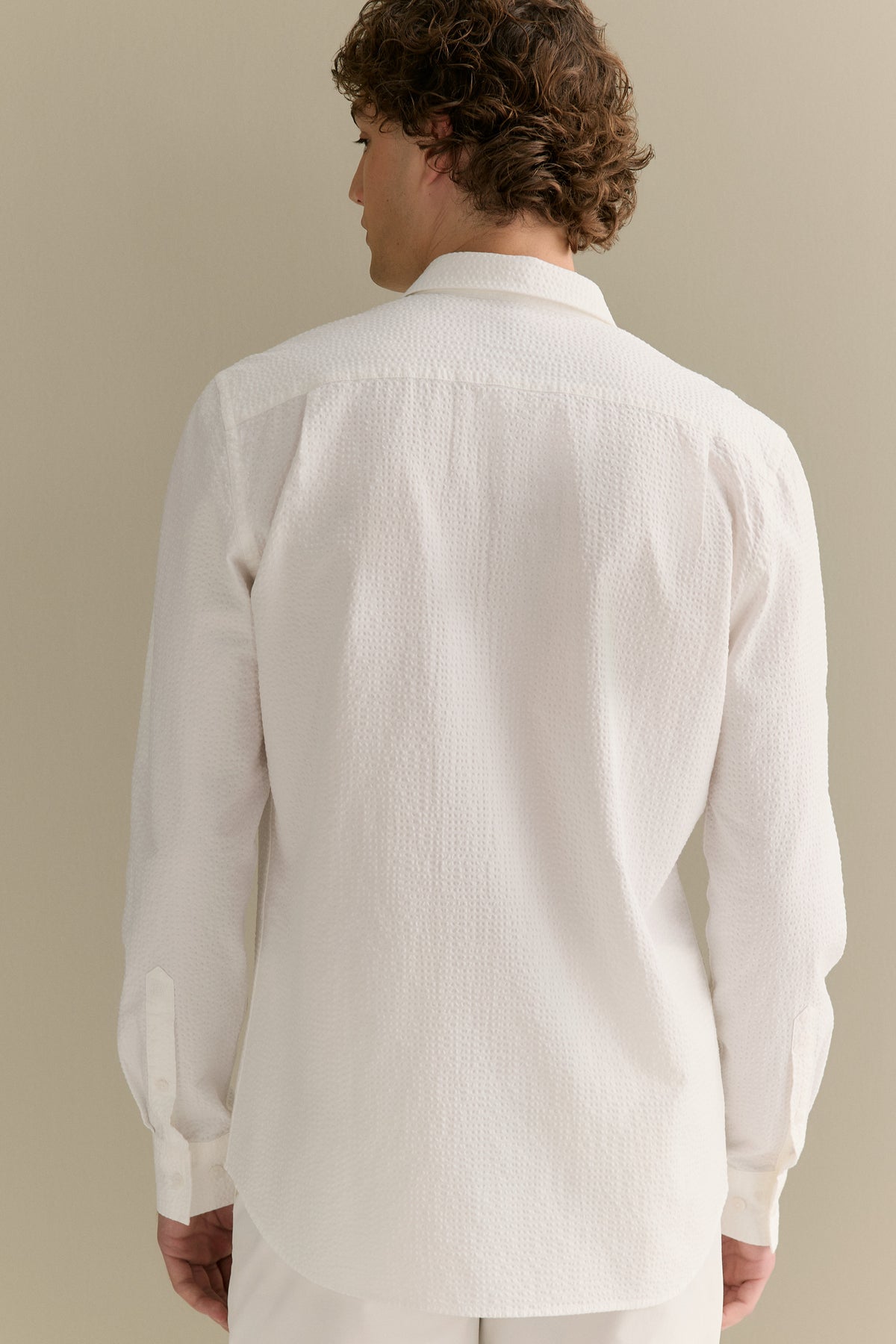 Tailored Fit Seersucker Long Sleeve Shirt