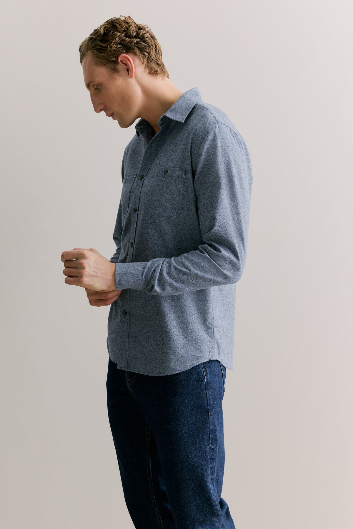 Regular Fit Jaspe Cotton Shirt