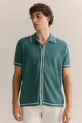 Mercerised Cotton Jersey Tipped Knit Shirt