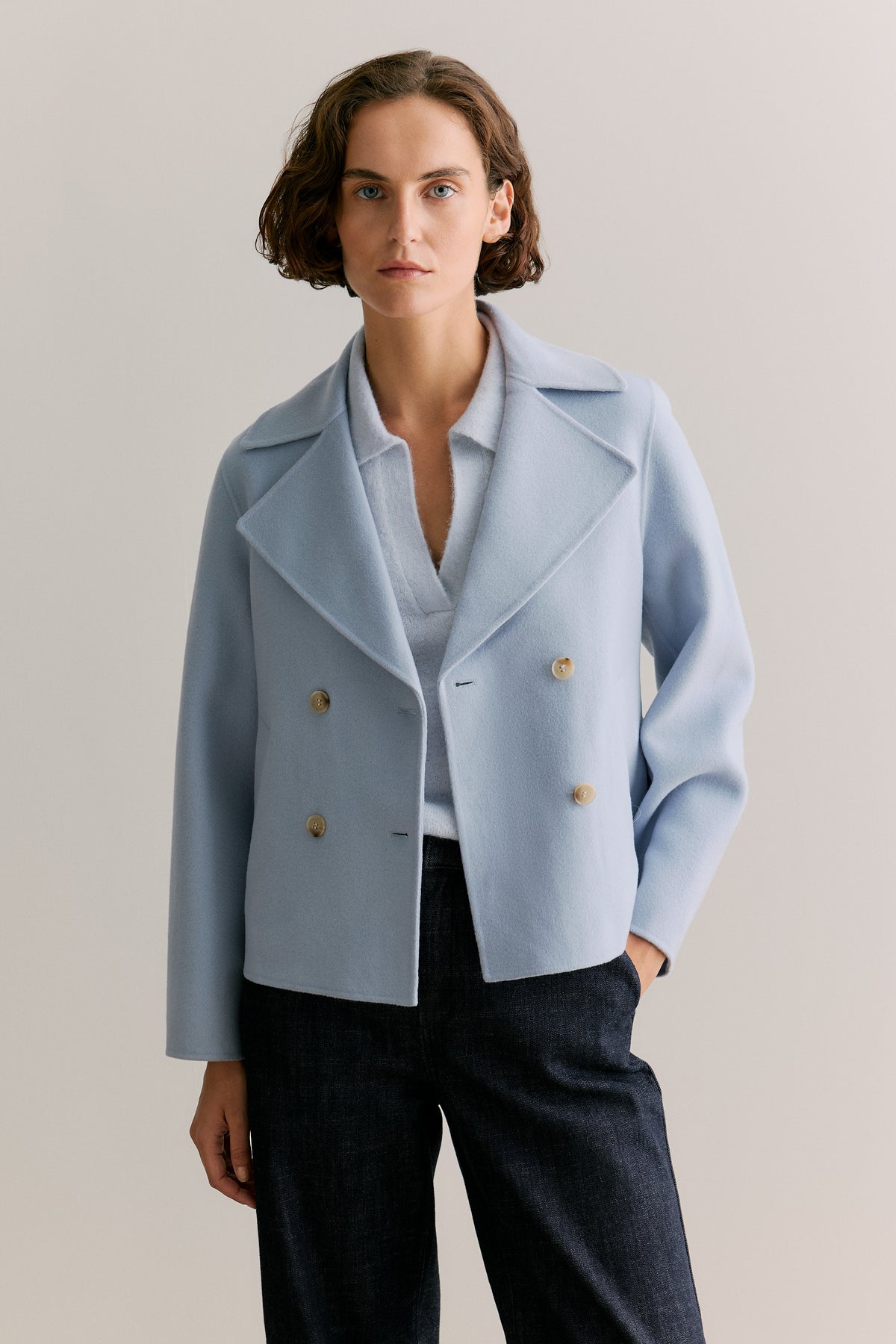 Double Faced Wool Peacoat