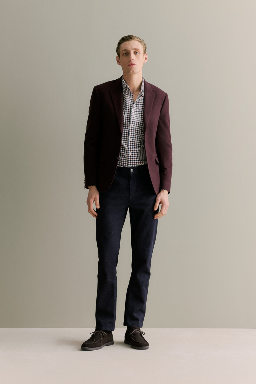 Regular Fit Fine Cord Check Shirt