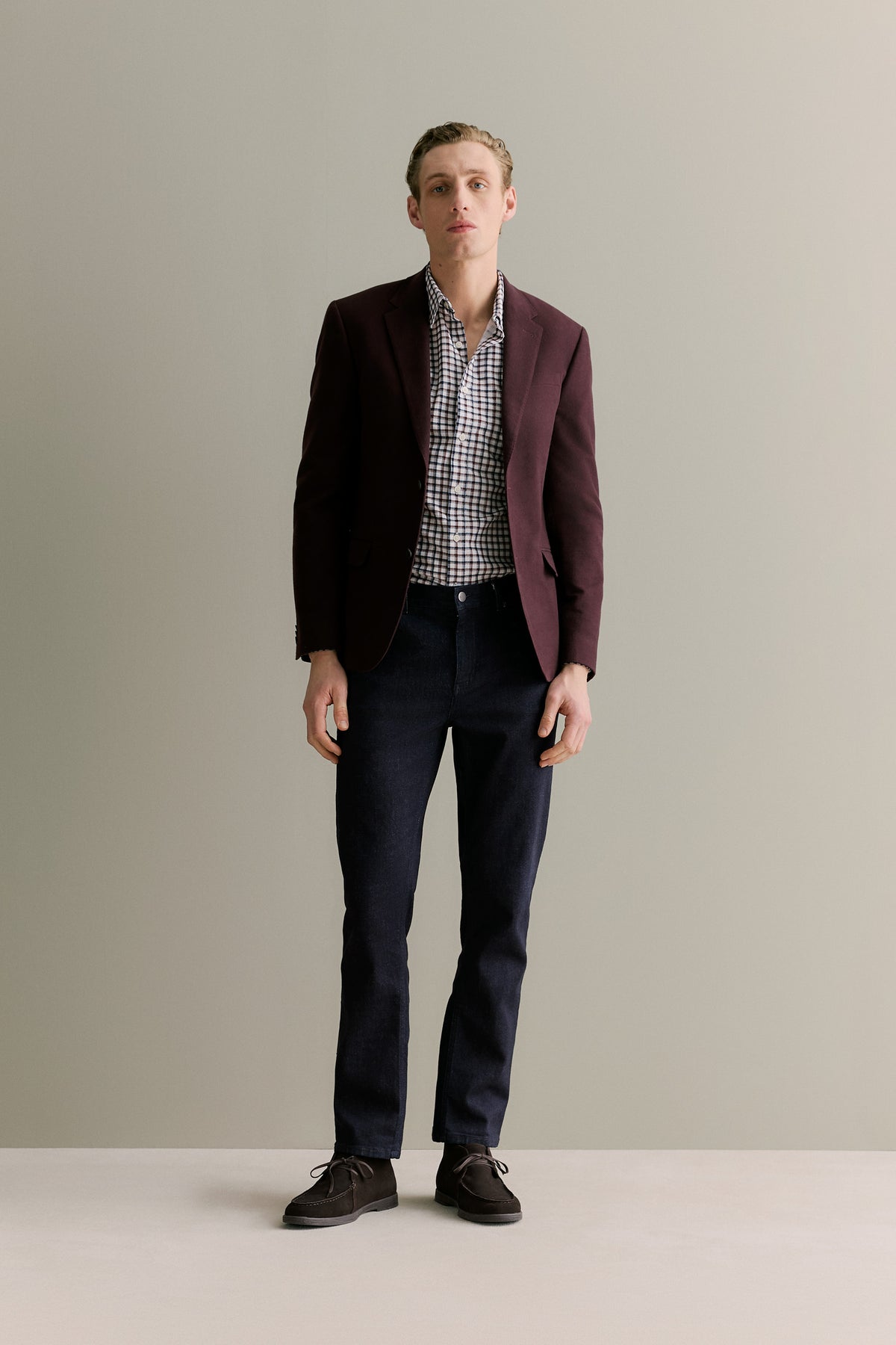 Regular Fit Fine Cord Check Shirt