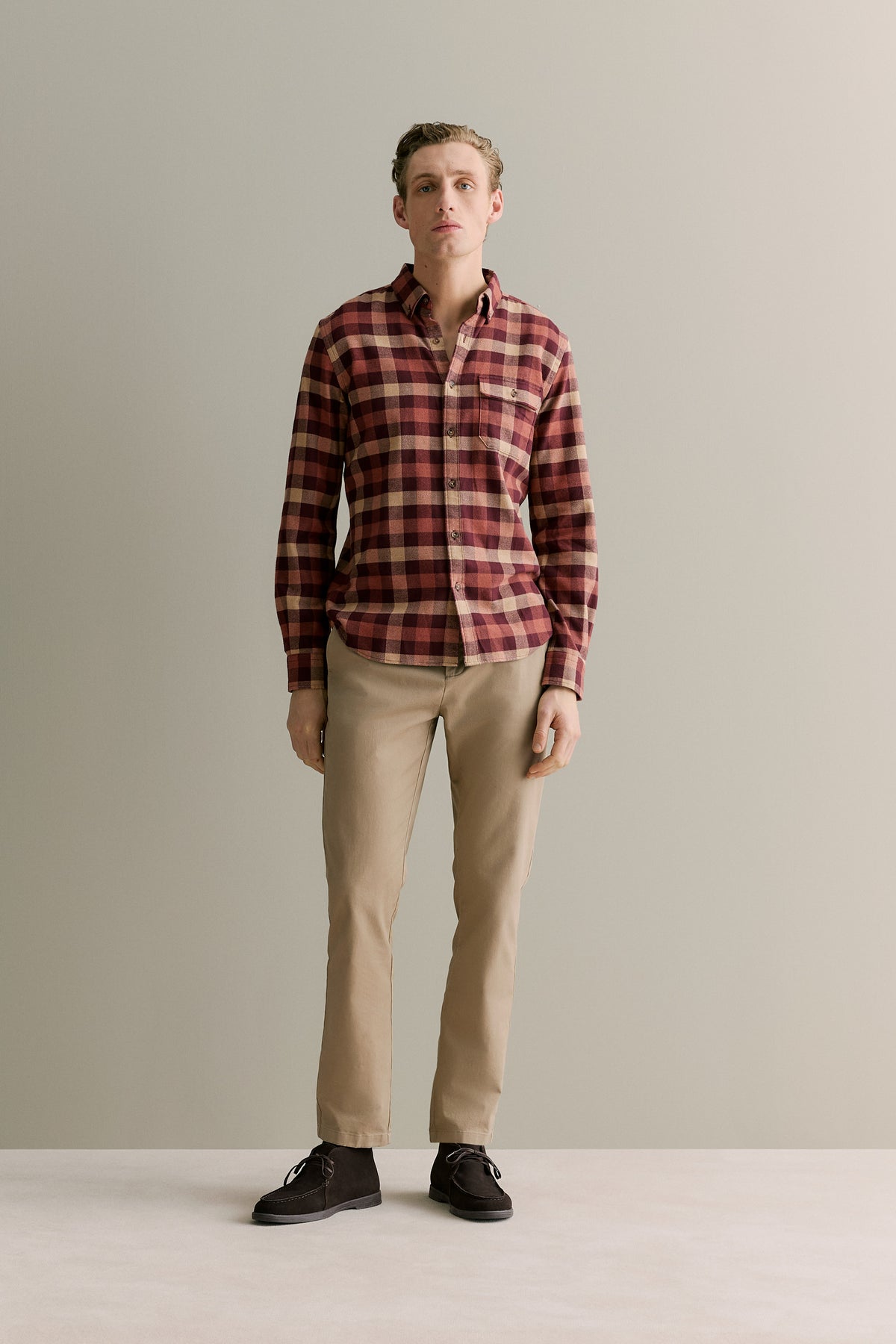Regular Fit Brushed Buffalo Check Shirt