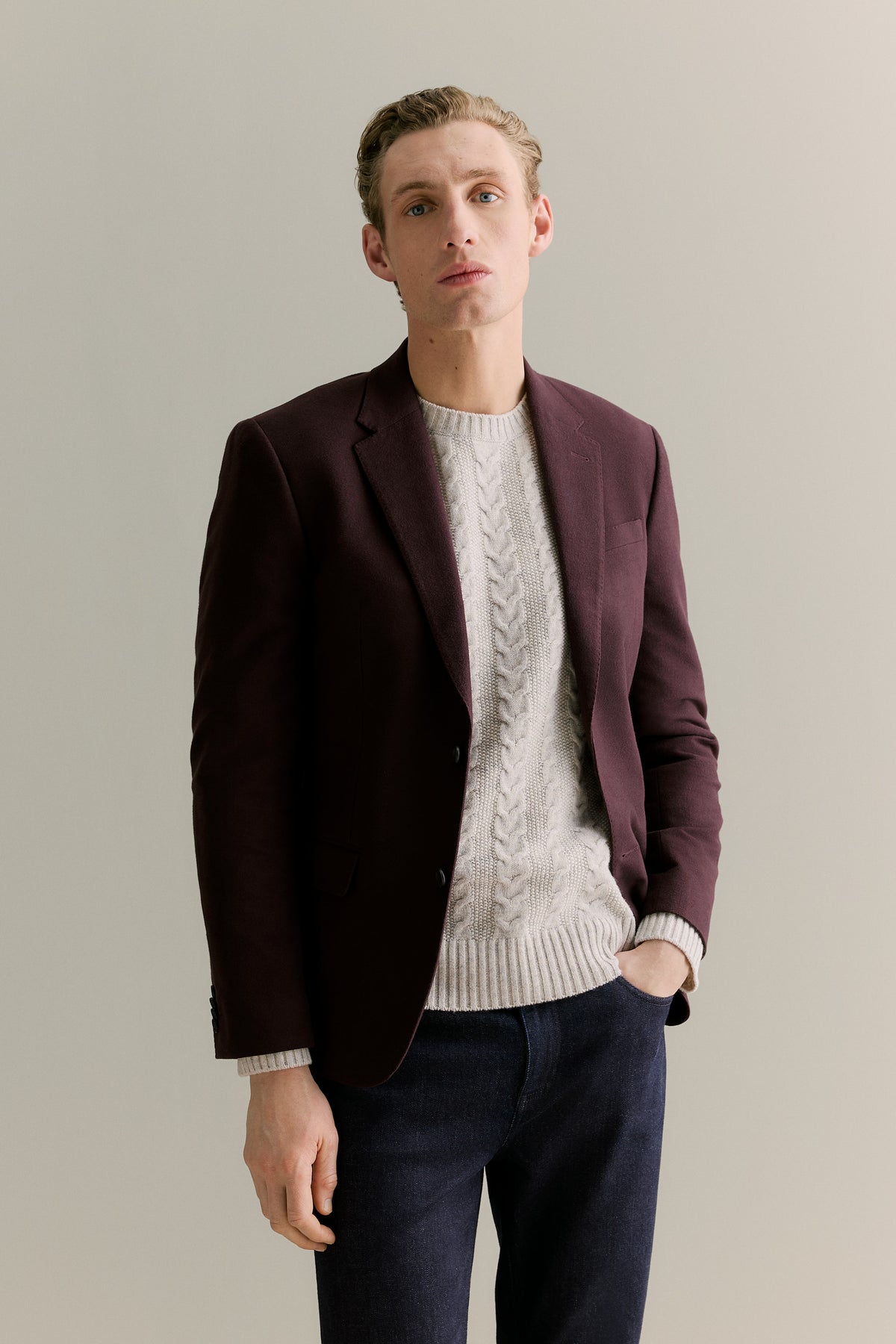 Regular Fit Italian Moleskin Blazer