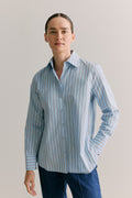 Cotton Poplin Stripe Shirt