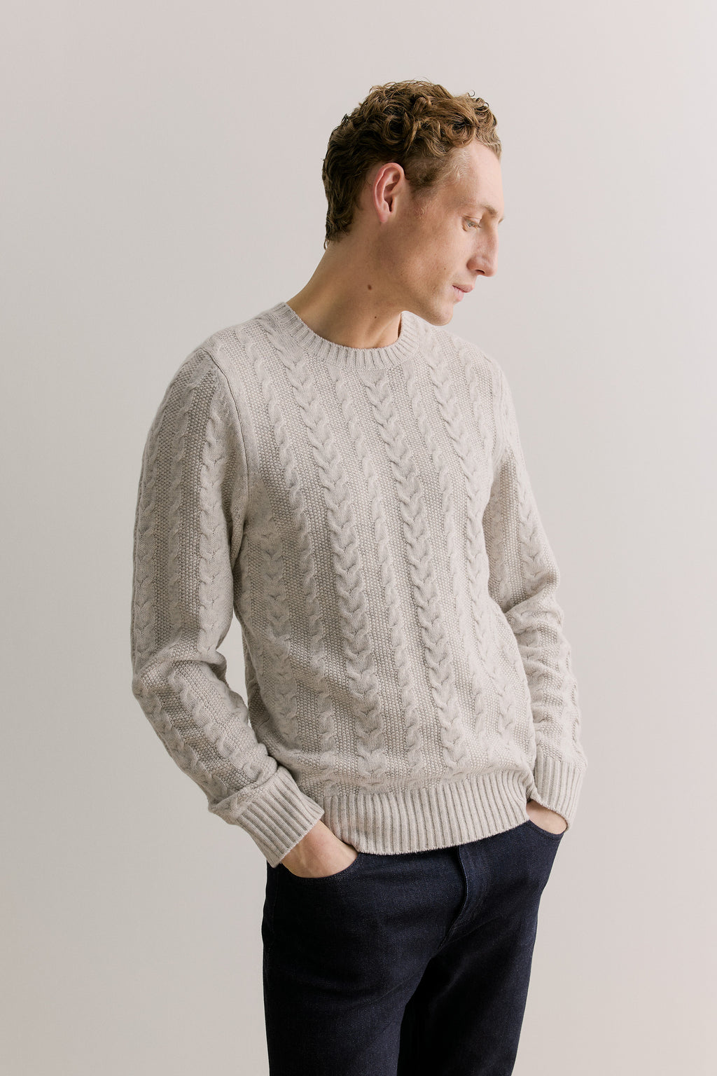 Merino Cable Stitch Crew