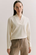 Jacquard Shawl Neck Sweat