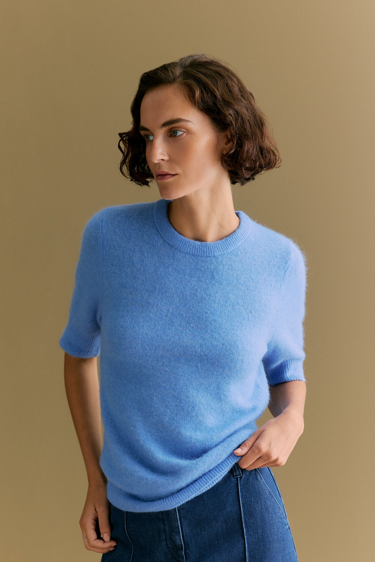 Alpaca Merino Blend Knit T-Shirt