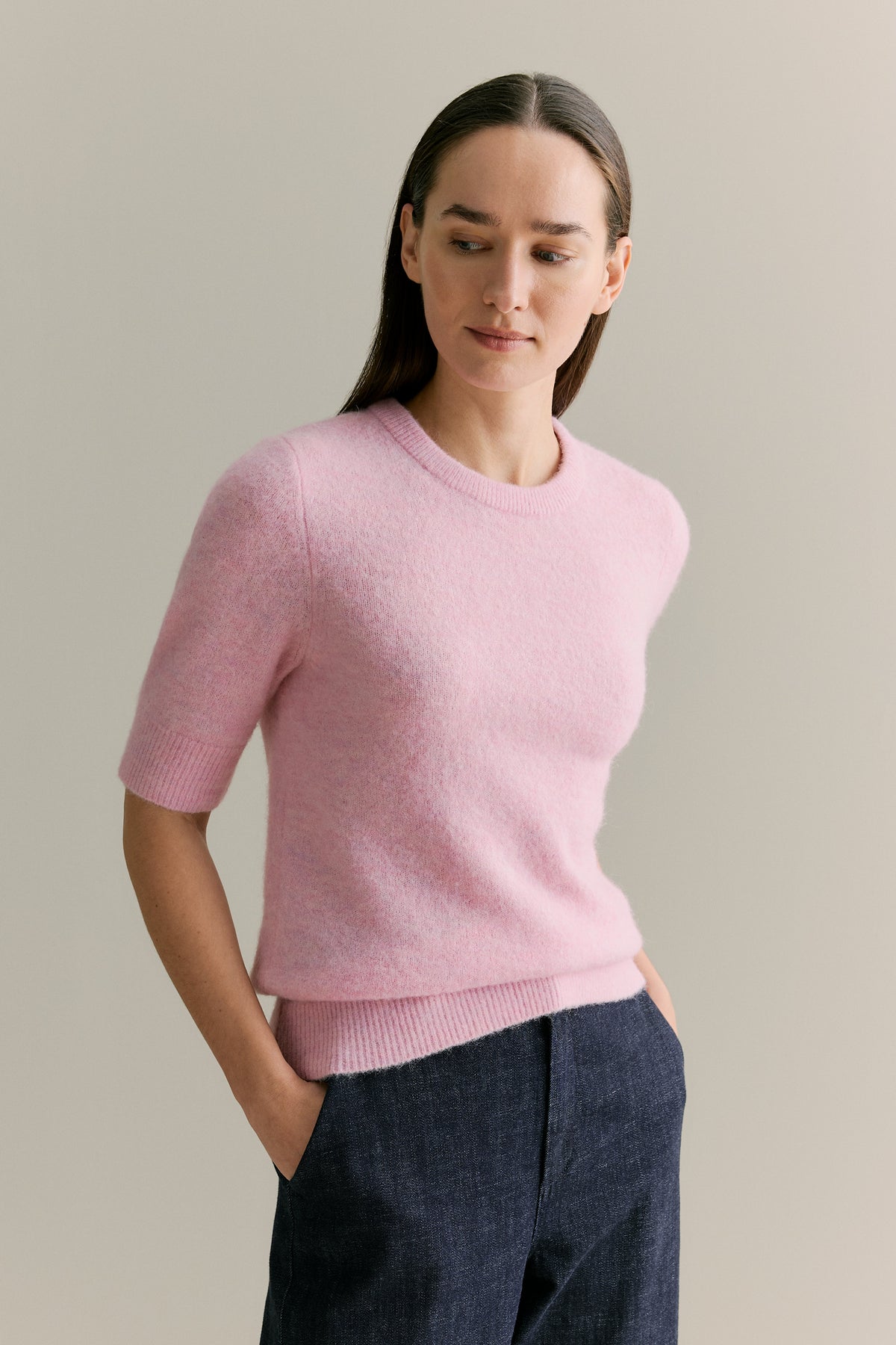 Alpaca Merino Blend Knit T-Shirt