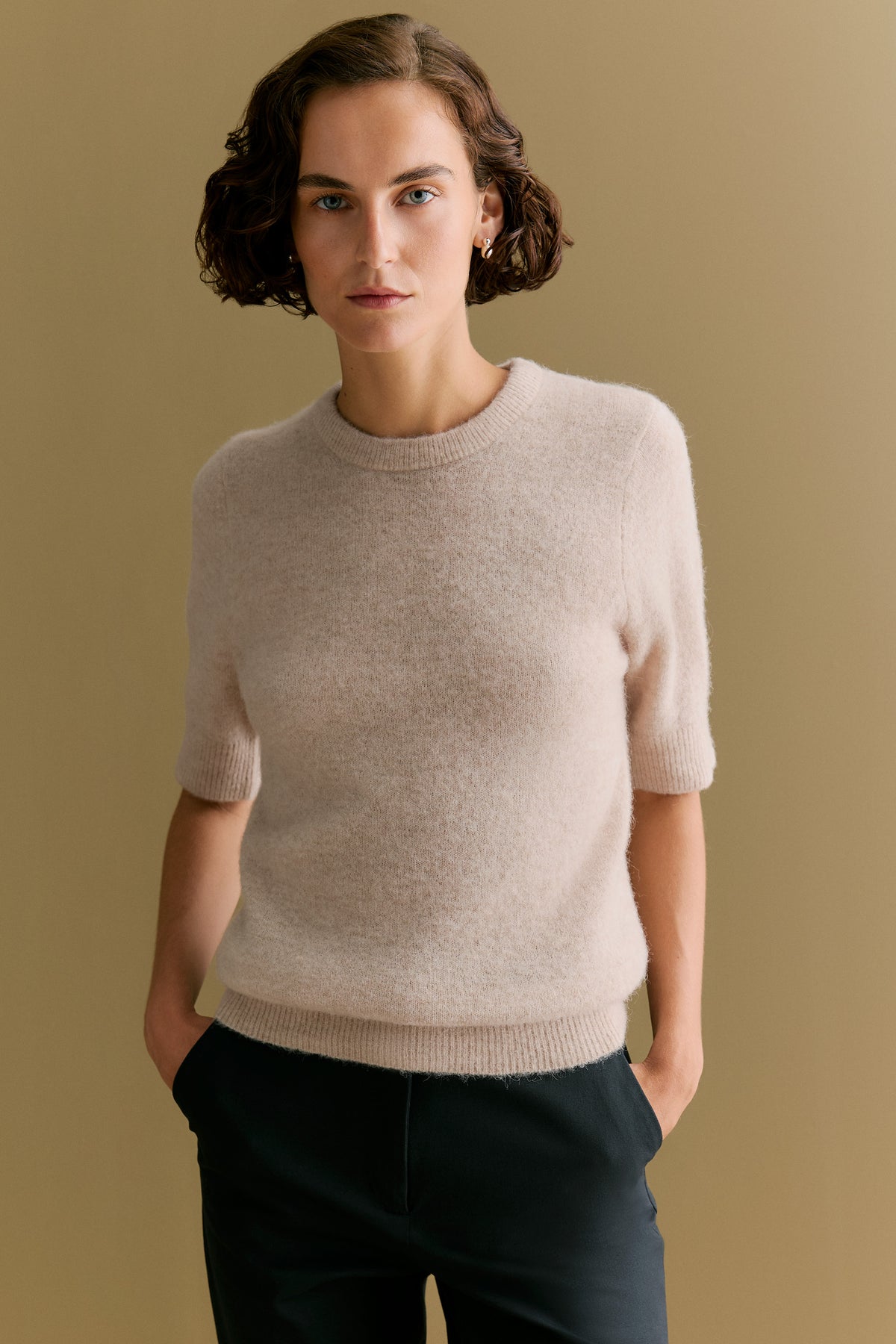 Alpaca Merino Blend Knit T-Shirt