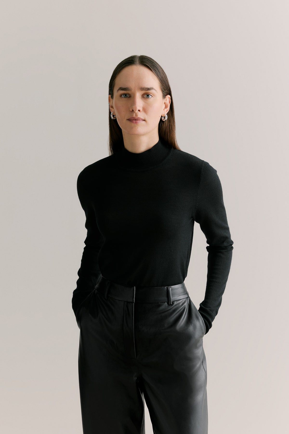 Merino Mock Neck