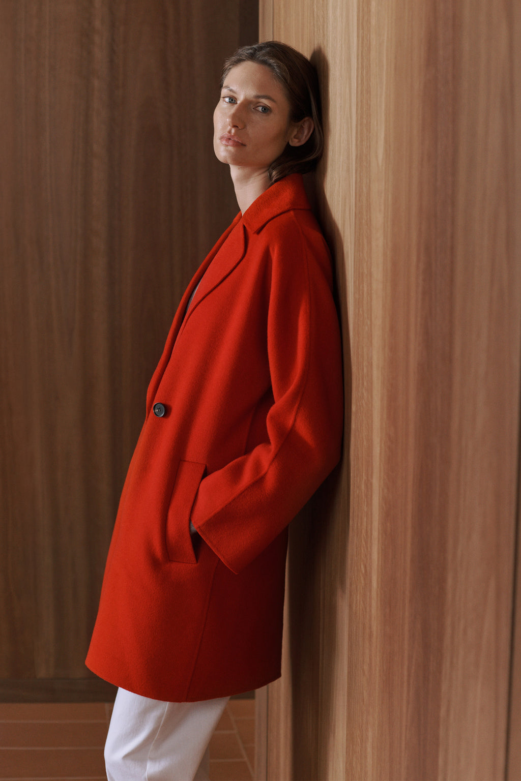 Wool Blend Relaxed Coat