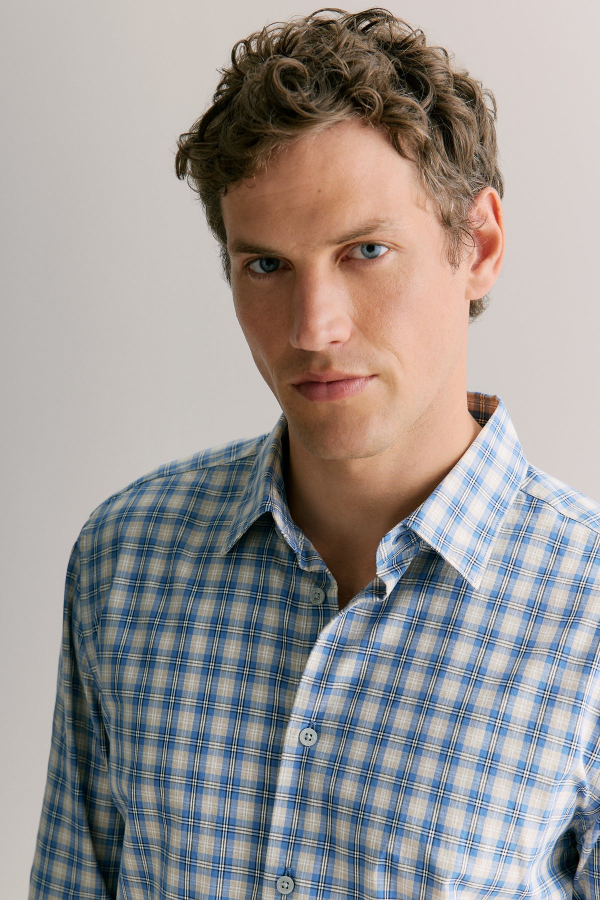 Tailored Fit Cotton Check Shirt