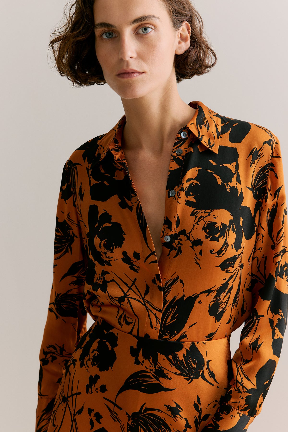 Satin Floral Shirt