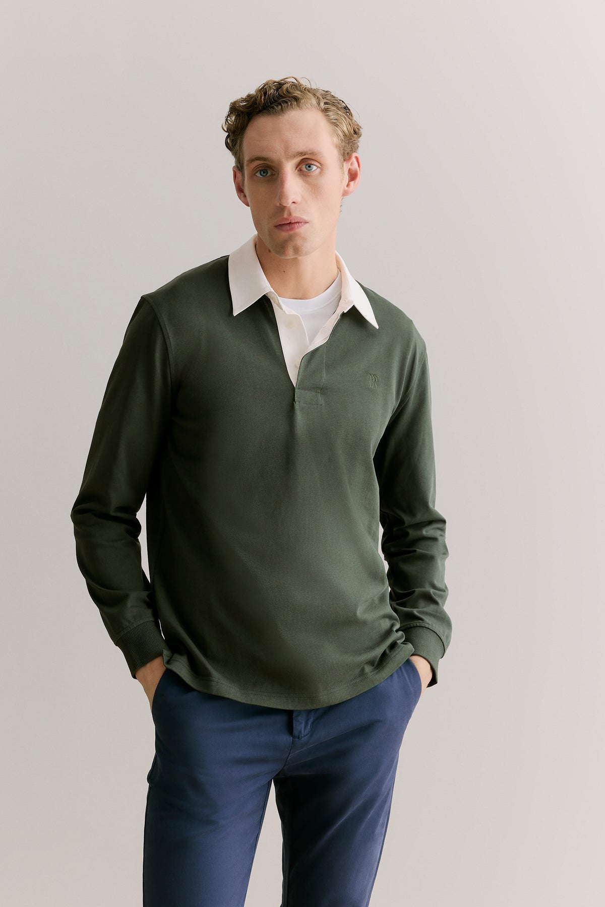 Cotton Jersey Monogram Rugby Polo