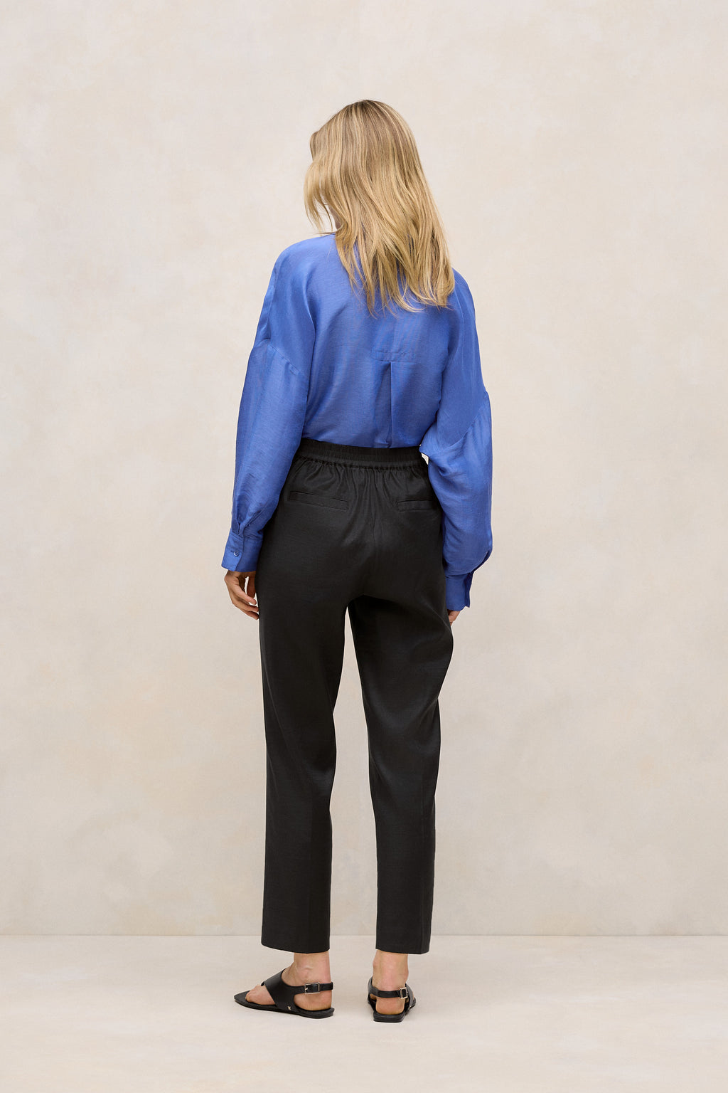 Stretch Linen Blend Pull On Pant