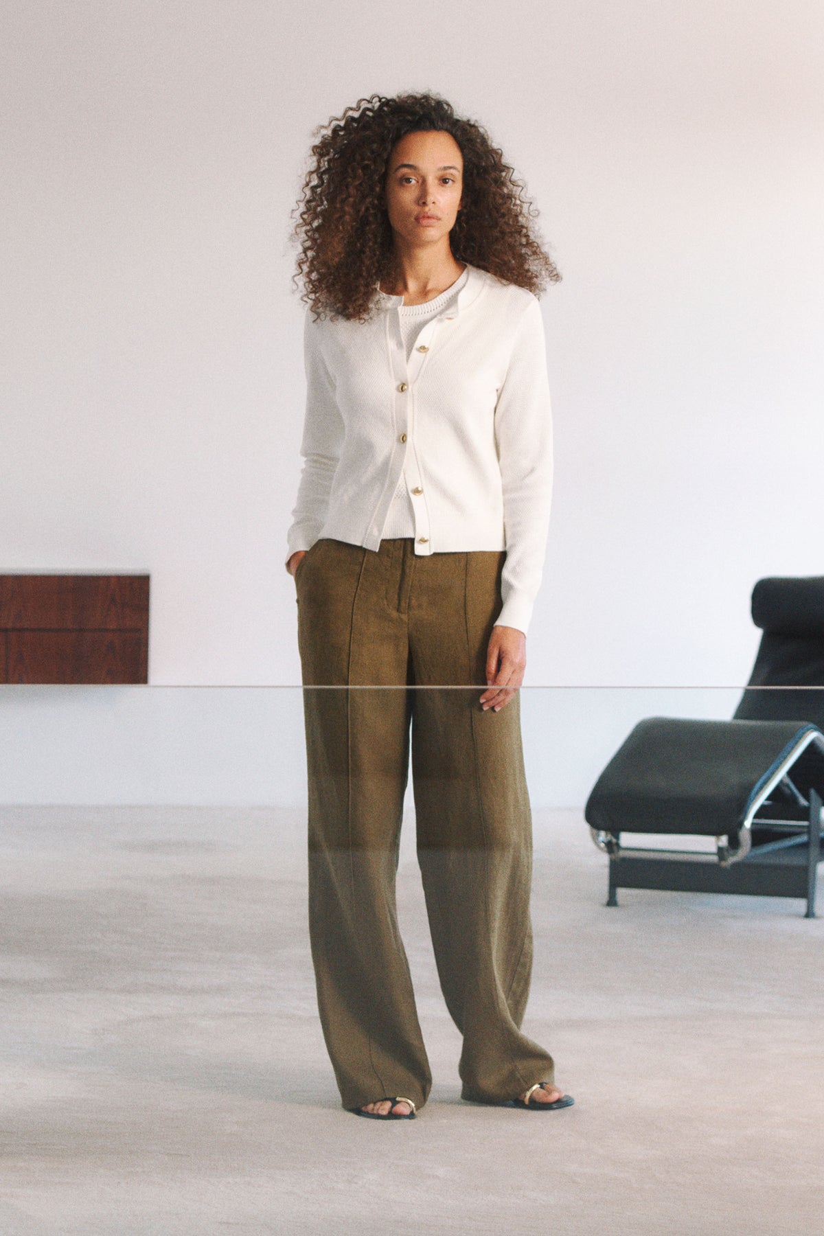 Linen Pintucked Pant