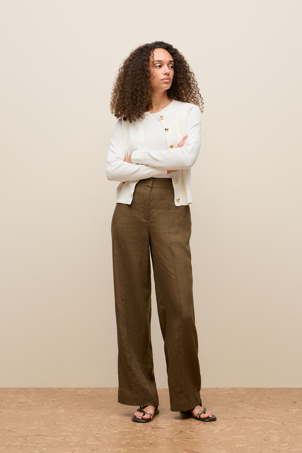 Linen Pintucked Pant