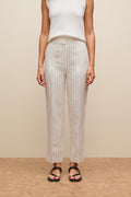 Linen Pinstripe Straight Leg Pant
