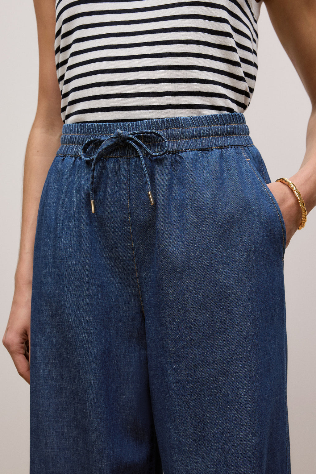Soft Denim Drawcord Pant