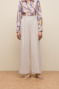 Linen Blend Double Pleat Pant