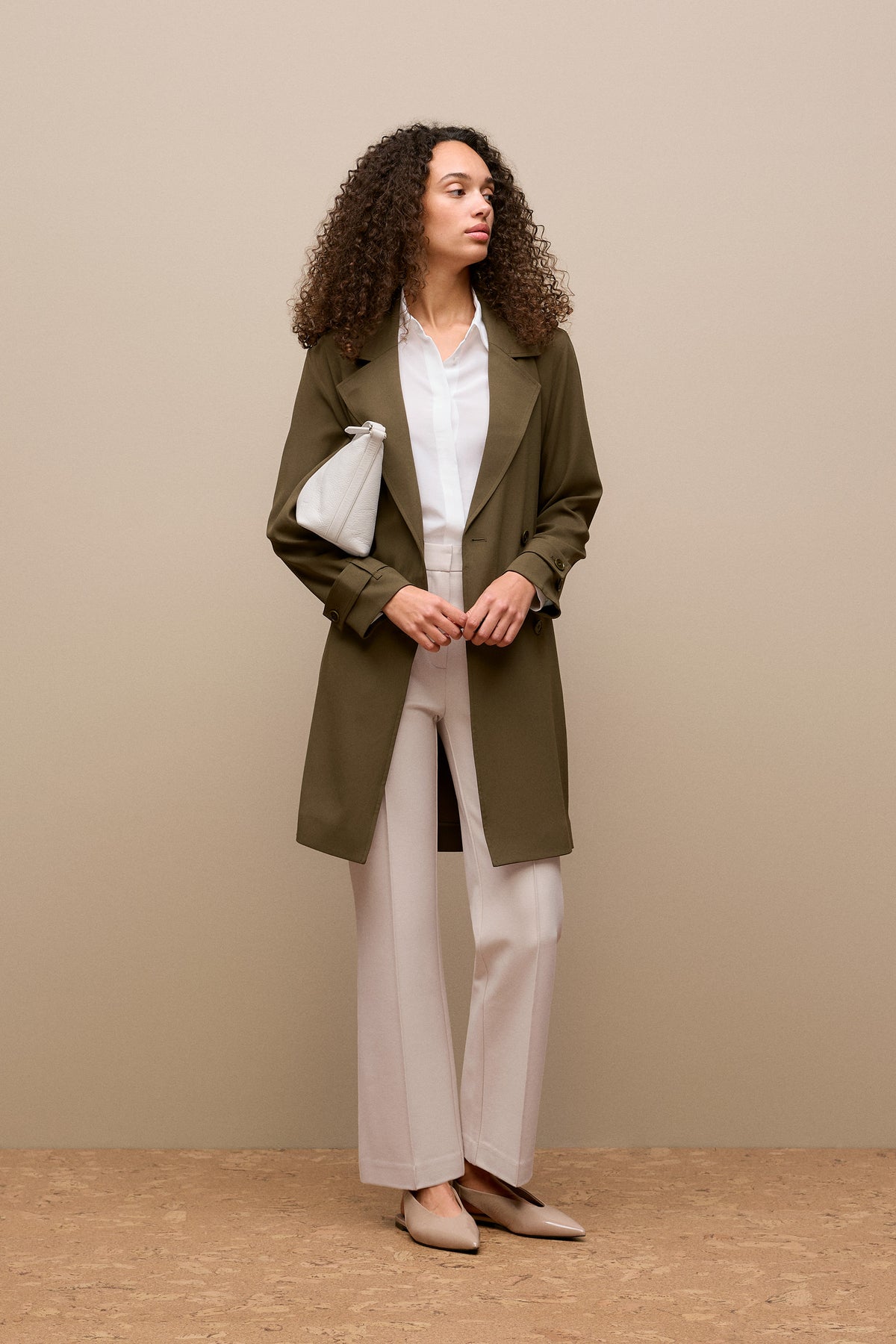 Soft Mid Length Trench Coat