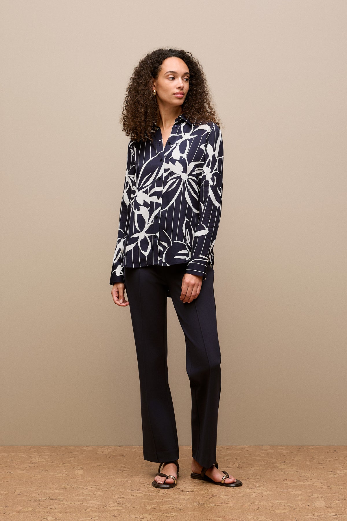Floral Stripe Twill Shirt