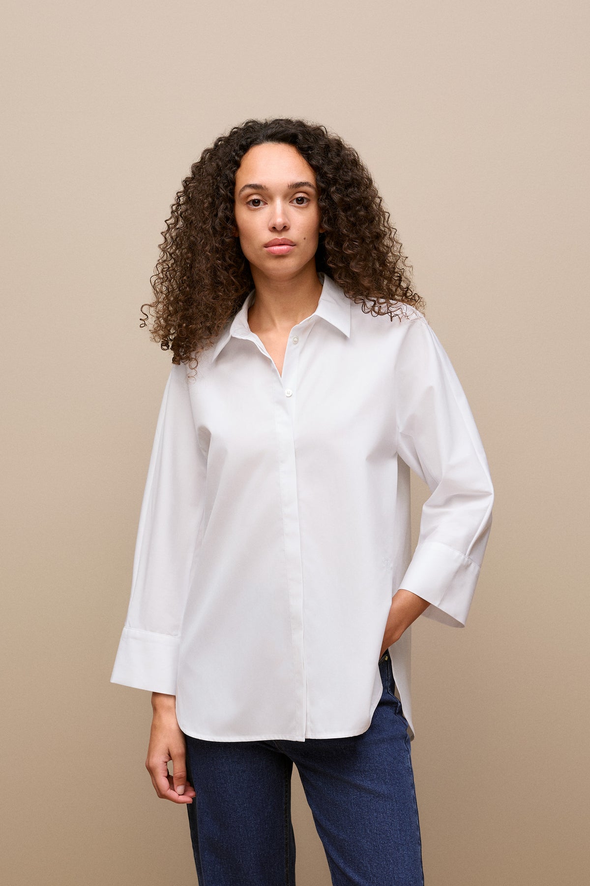 Poplin Boxy Monogram Shirt