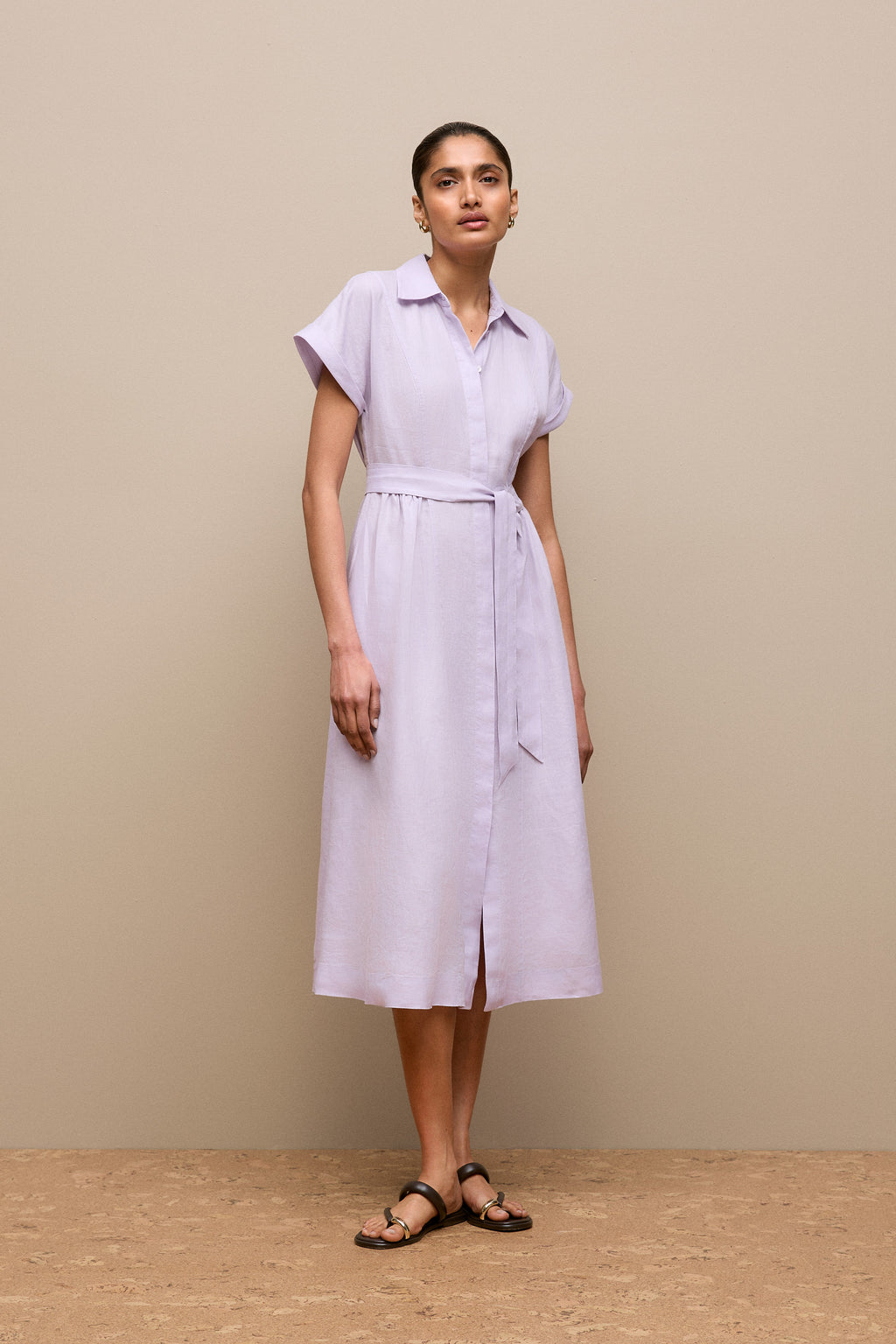 Linen Panelled Shirt Dress