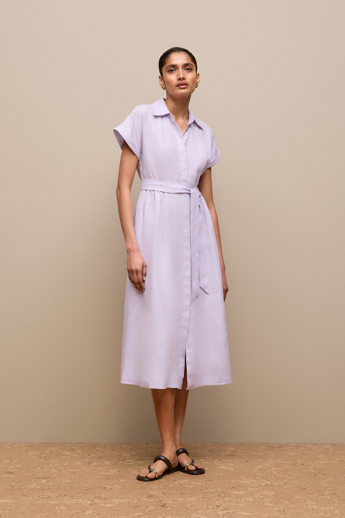 Linen Panelled Shirt Dress