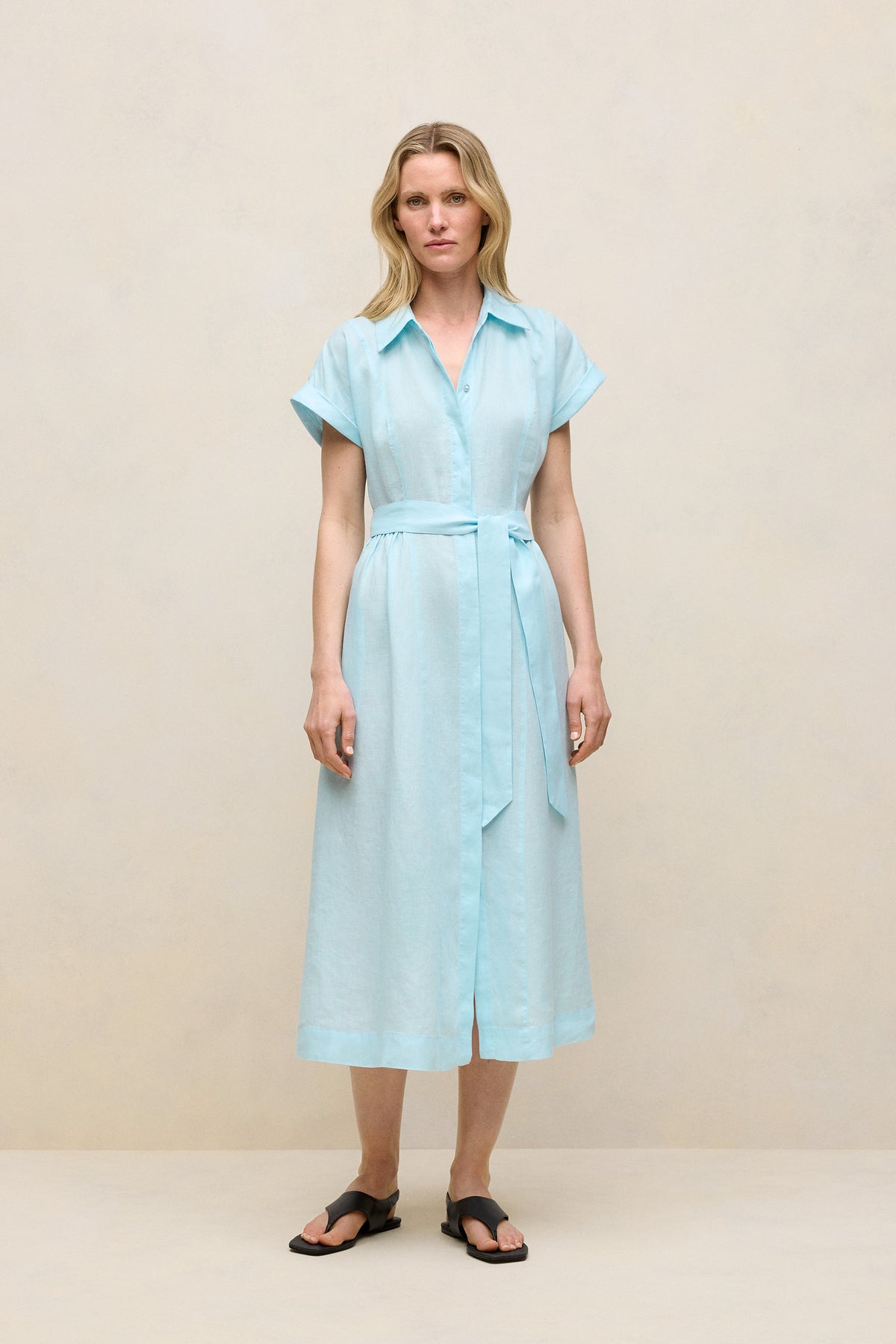 Linen Panelled Shirt Dress