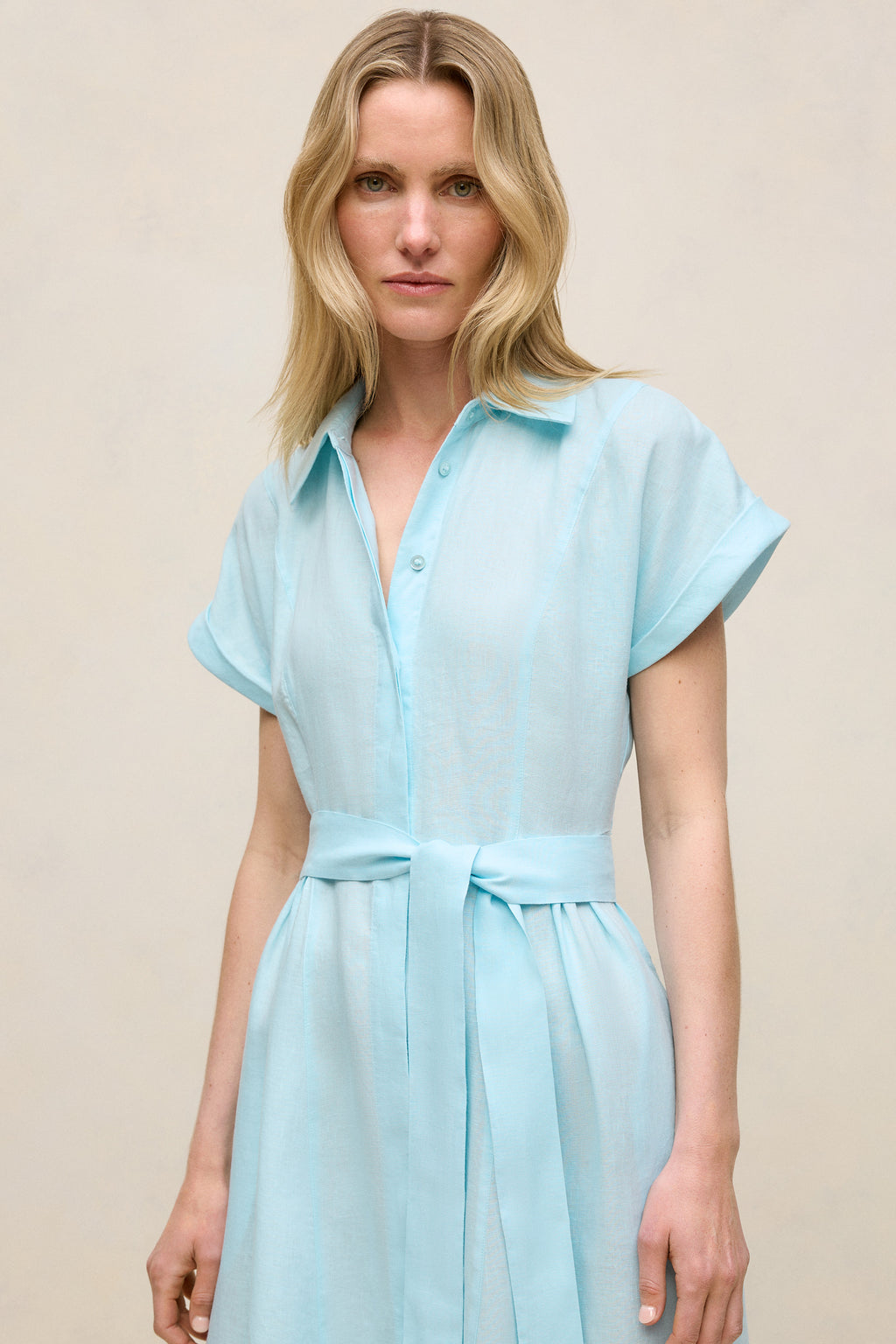 Linen Panelled Shirt Dress
