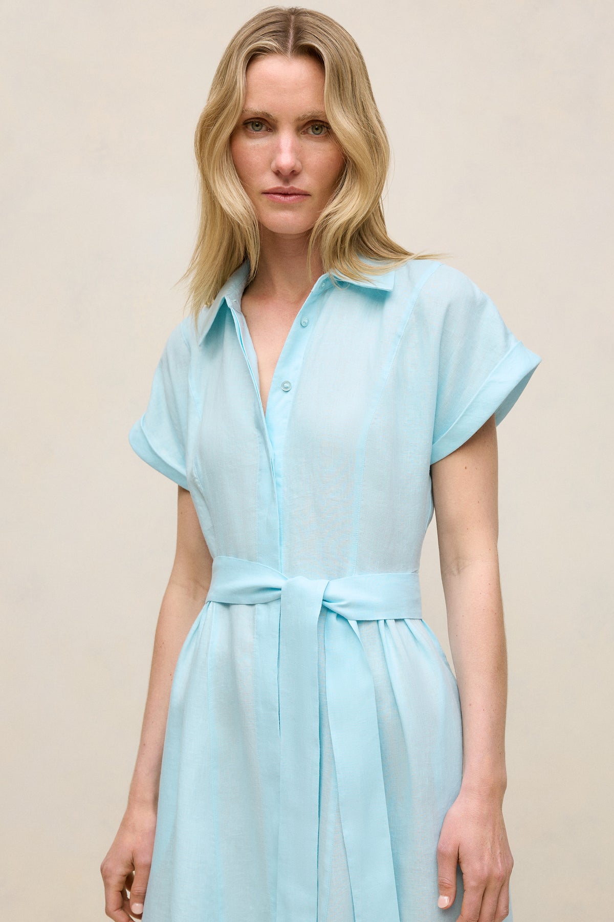 Linen Panelled Shirt Dress