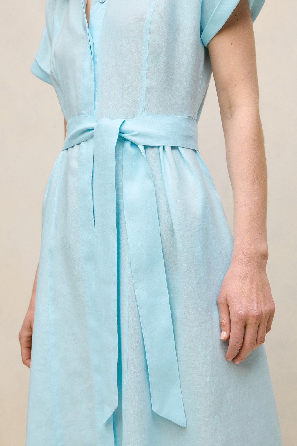 Linen Panelled Shirt Dress