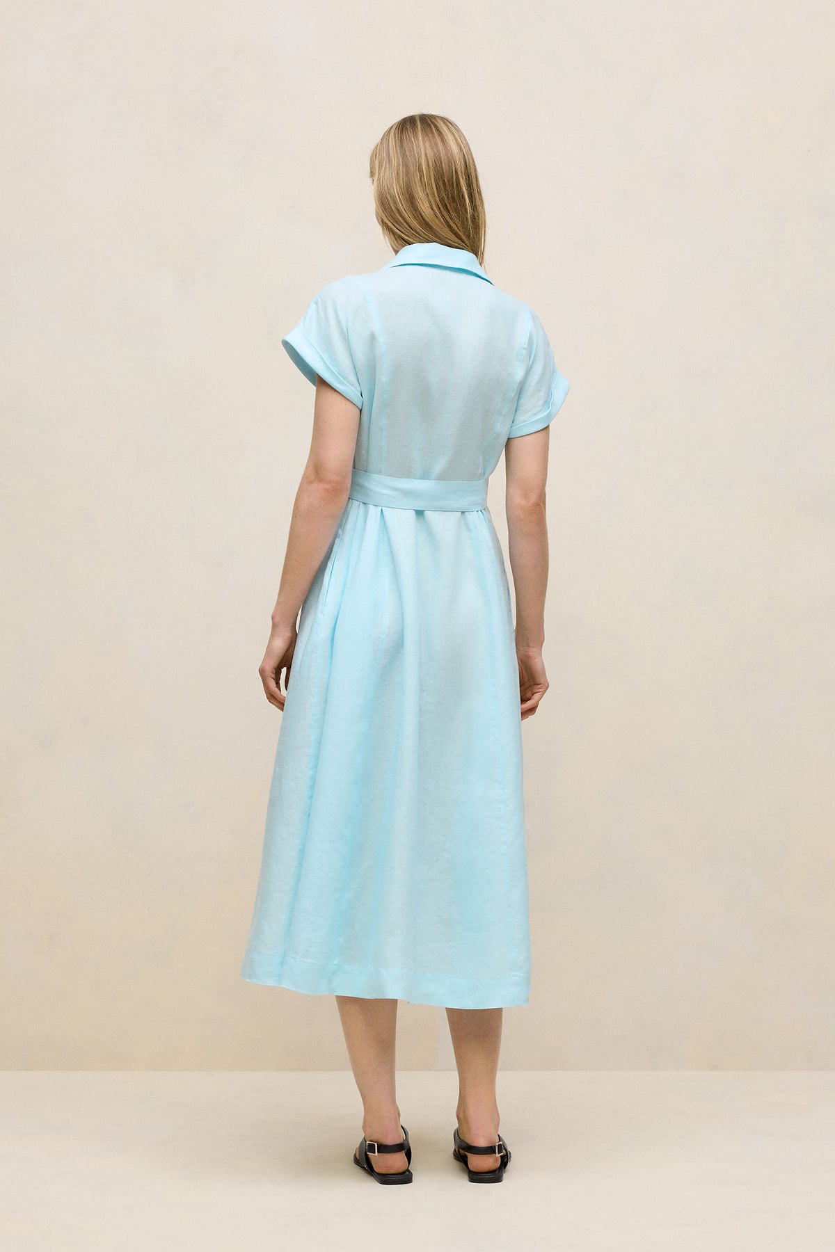 Linen Panelled Shirt Dress