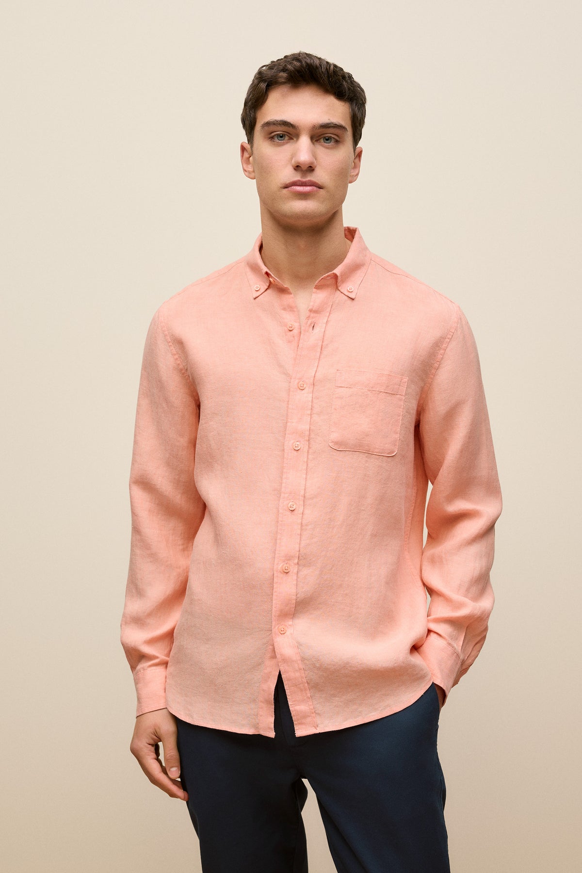 Regular Fit Linen End On End Shirt
