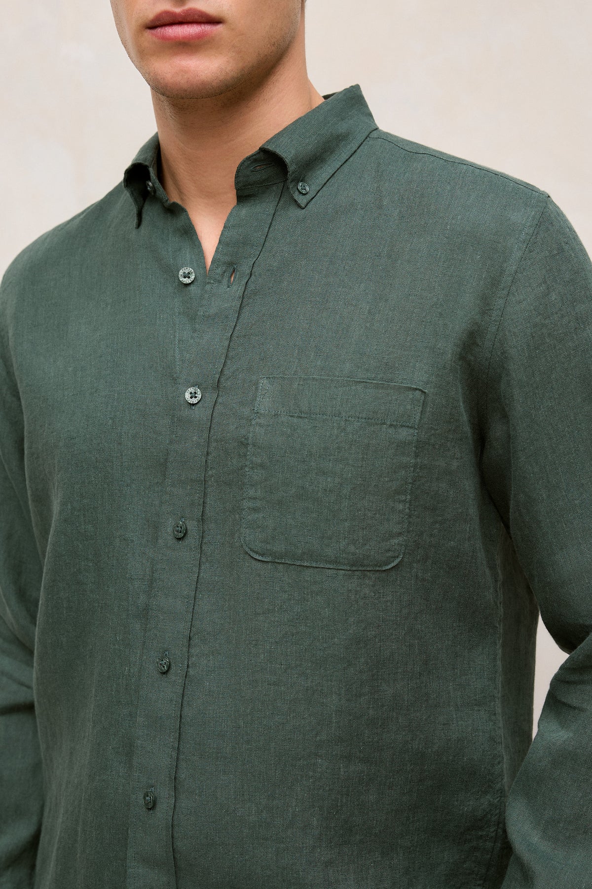 Regular Fit Linen End On End Shirt